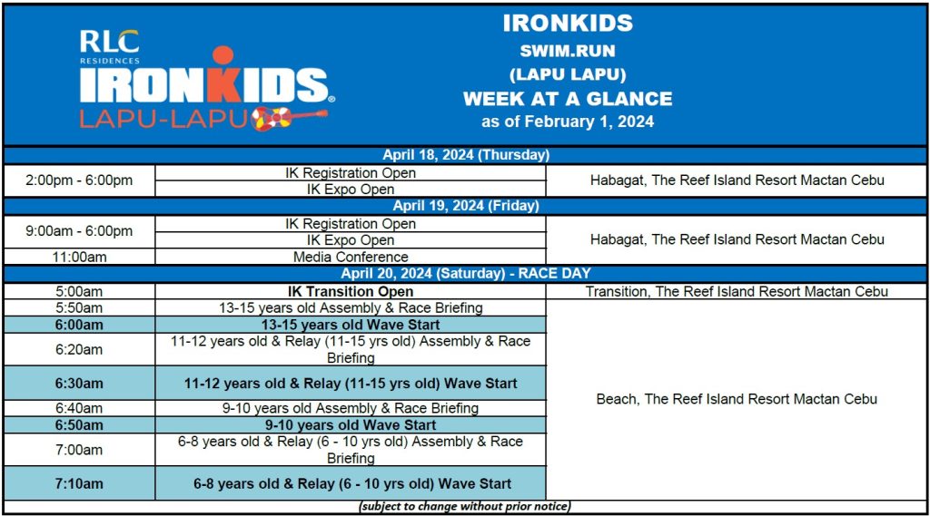 LapuLapu, Cebu RLC IRONKIDS (SWIM.RUN) 2024 Ironkids Philippines